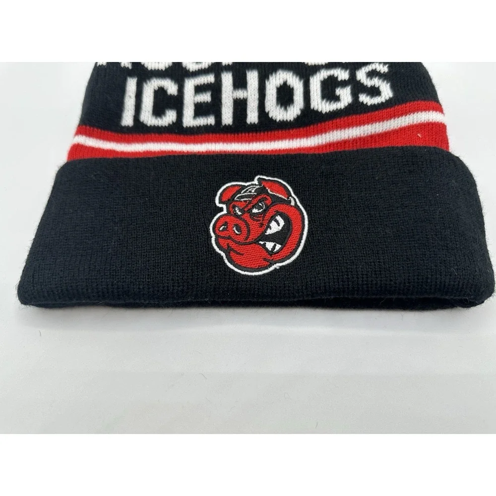 Rockford‎ IceHogs Hat Adult One Size AHL Winter Beanie Fits Embroidered Hamilton